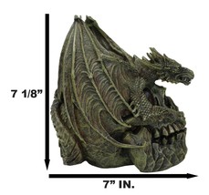 Hades Hellbringer Drogon Winged Behemoth Dragon Perching On Rocky Skull Figurine - £35.95 GBP