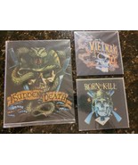 Lot 3 Vtg Carnival Glass Skull Wearing Helmet Snake Dagger Vietnam Map B... - $854.35 MXN