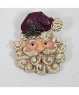 Vintage Old World Santa Head Brooch Pin 2 Inch - $7.00