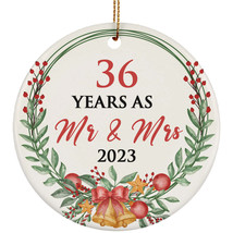 36 Years As Mr And Mrs 36th Weeding Anniversary Ornament Christmas Gifts Decor - £11.82 GBP