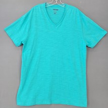 Old Navy Men Shirt Size XL Blue Teal Vintage V-Neck Classic Short Sleeve... - $14.40