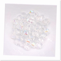 Elegant Jewelry Making: Sparkling 6mm Clear AB Color Cube Crystal Glass Beads fo - £17.16 GBP