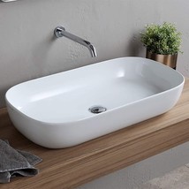 Scarabeo 1803-No Hole Bathroom Sink, One Size, White - £442.83 GBP