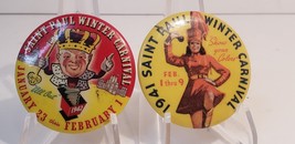 1941 &amp; 1942 St. Paul Winter Carnival Button Pins - $469.08 MXN