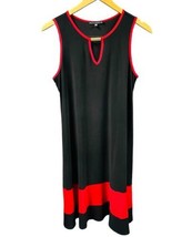 TIANA B. Maxi Dress Women 12 Sleeveless Colorblock Black Red Trim Flowy ... - $23.05