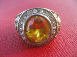 Holy Rare Blessed Yellow Gems Magic Ring Talisman Rich Wealth Luck Life Amulets - £19.63 GBP