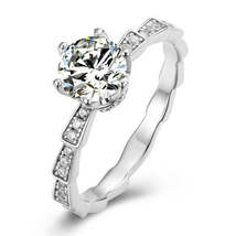 GRA Certified Modern Shank 1ct Moissanite S925 Engagment Ring - £71.76 GBP