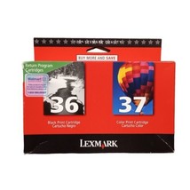 100% Quality LEXMARK Combo Pack Black 36 &amp; Color 37 Cartridges 2008 18C2... - $28.01