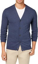 Club Room Mens Ribbed Trim Long Sleeves Cardigan Sweater Blue XL - $23.76