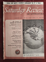 Rare Saturday Review Magazine August 7 1943 Maps H. G. Wells World Language - $21.60