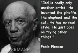 Artist Pablo Picasso &quot;God Is Really Only Another Artist&quot; Quote Publicity Photo - £6.46 GBP