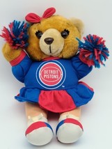 Vintage NBA Detroit Pistons Cheerleader Brown Bear Plush Stuffed Animal CLEAN  - £12.66 GBP