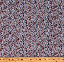 Cotton Lawn Batiste Blue Floral Calico Flowers 58&quot; Fabric by the Yard D164.08 - £10.35 GBP