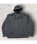 Southpole Hoodie 1991 Size Large Gray Black Spell out Sherpa Lined Full Zip - £23.18 GBP