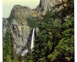 Bridal Veil Falls 1930&#39;s Yosemite National Park Linen Postcard  - £14.31 GBP