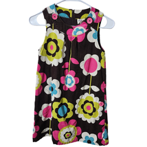 Mini Boden Girls Corduroy Pink &amp; Brown Flowers Sleeveless Fall Dress 9-1... - $19.92