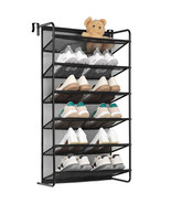 6-Tier Over The Door Shoe Organizer Hanging Shoe Storage W/Hooks Closet ... - £36.64 GBP