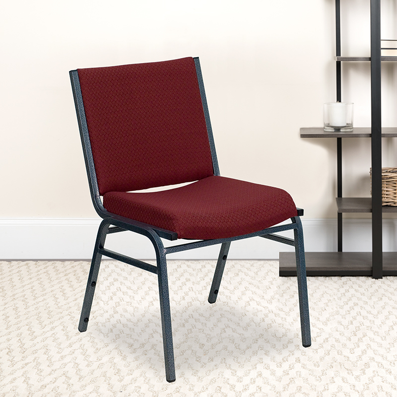 Burgundy Fabric Stack Chair XU-60153-BY-GG