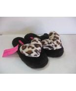 NEW Betsey Johnson Black LEOPARD HEART Soft Faux Fur Mules Slippers MEDIUM - $33.76 CAD