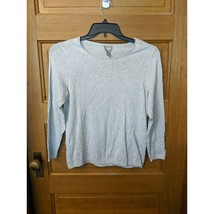 Chicos Size 1 Shirt Top Tan Lightweight Solid Classic Sweater-type - £15.70 GBP