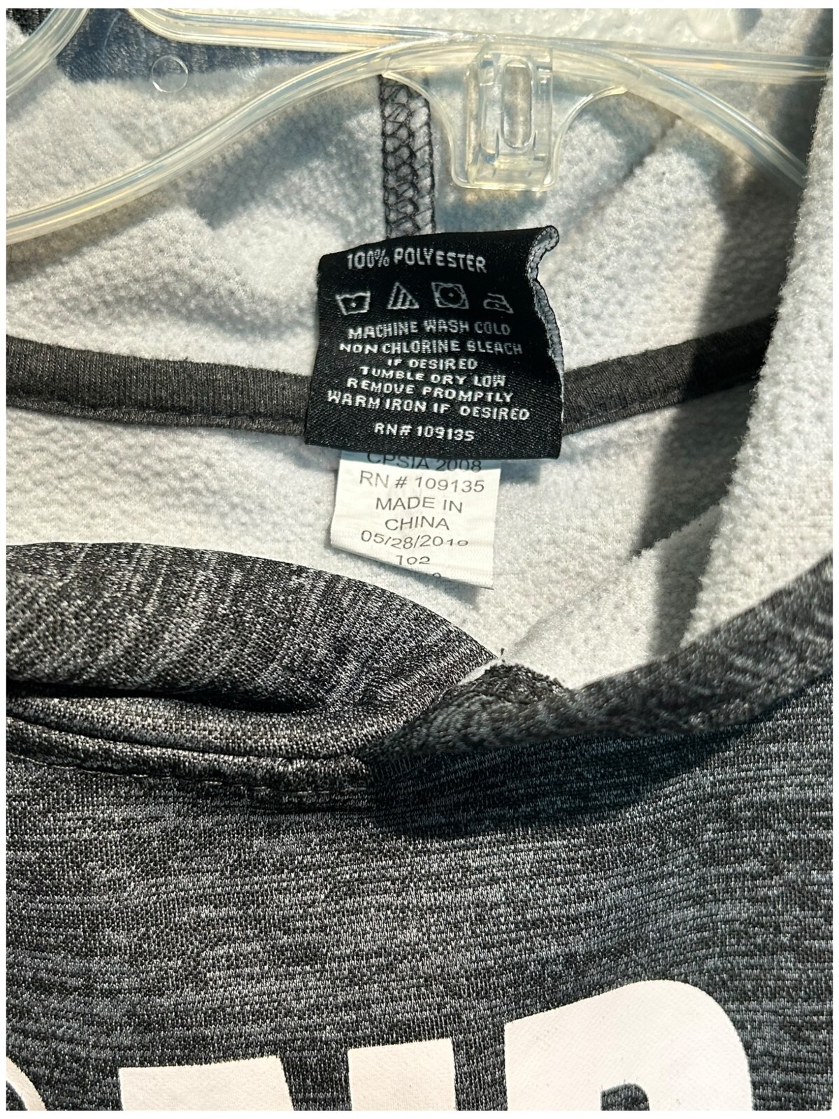 nba sweatshirt youth L (14-16) Gray Black Hoodie Sweater Pullover Basketball EUC Item image 4
