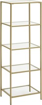 Vasagle Bookcase, 5-Tier Bookshelf, Slim Shelving Unit For Bedroom, Bathroom, - $71.95