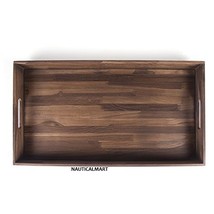 Nauticalmart Square Teak Wood Serving Tray, Extra Large(24 x 13 inch) - £108.63 GBP