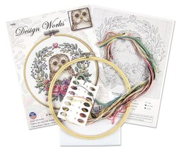 Design Works Counted Cross Stitch Kit 8&quot; Round Owl (11 Count) - £13.93 GBP