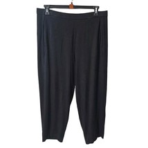 EILEEN FISHER Large Black Pull On Pants Ankle Tapered High Waist W/ Pockets - $37.69