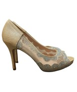 De Blossom Collection Heels Women’s Sz 9 Beige With Lace Toe EXCELLENT C... - $34.53 CAD