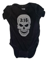 WWE Baby One Piece Suit 18M Just Bring It Skull 3:16 Black Bodysuit 2pc image 3