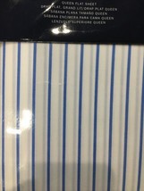 Ralph Lauren Prescott Blue White Stripe 1pc Queen Flat Sheet Nip $185 - £66.28 GBP