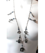 Signed Sweet Romance USA Silver-tone Phone Charms Necklace 28.5&quot; - $89.27 CAD