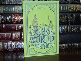 New Around The World In Eighty Days Jules Verne Suede Leather Feel Ribbon Deluxe - £15.29 GBP