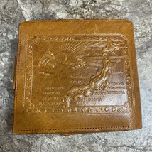 Vintage Japanese leather wallet with an embossed map of Japan on one side Dragon - $59.99