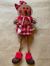Transpac Girl Gingerbread Figurine Size: 22 X 10&quot; New Ship Free Corduroy Fabric - £47.16 GBP