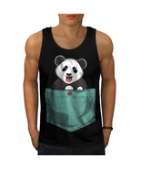Wellcoda Cute Lil Panda Mens Tank Top, Pocket Bear Active Sports Shirt - £14.74 GBP+