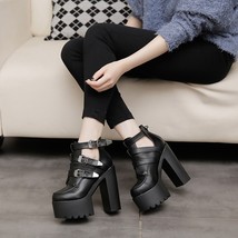 PRETO BRANCO 2021 Shoes 14cm Heels Coarse-heeled Waterproof Table Single... - £46.02 GBP