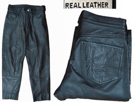 100% Leather Woman Pants Size 46 Italian / 30-31 US CU01 T2P - £31.30 GBP