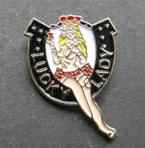 LUCKY LADY NOSE ART USAF LAPEL PIN BADGE 7/8 INCH - £4.50 GBP