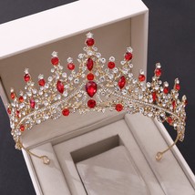 KMVEXO Baroque Vintage  Royal Queen King Crystal Wedding Crown Bridal Tiara Crow - £18.44 GBP