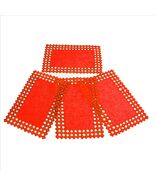 Las Estrellas Set of 4 Place Mats 12x18 inches Red &amp; Gold Embroiderie - €12,75 EUR