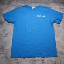 Salt Life Live Salty Fish Surf Dive TShirt Adult M Blue Lightweight Casual Mens - £8.68 GBP
