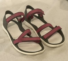 Crocs Women’s Size 8 Swiftwater Pink Comfort Triple Strap Hook &amp; Loop Sandals - £19.75 GBP
