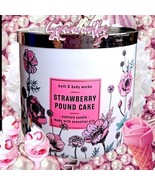 New Bath &amp; Body Works STRAWBERRY POUND CAKE 3-Wick Candle US Seller - $39.71 CAD