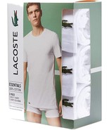 Lacoste Men Essentials 3 Pk Regular Fit Crew Neck T-Shirt White TH3451-5... - $38.29 CAD