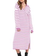 Yousify Womens Striped Long Sleeve V Neck Collared Maxi Sweater Dress Pu... - $458.46 MXN Yousify Womens Striped Long Sleeve V Neck Collared Maxi Sweater Dress Pu... - $458.46 MXN