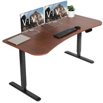 VIVO Dark Walnut / Black Electric Height Adjustable Stand Up Desk Frame ... - £576.65 GBP