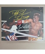 DOLPH LUNDGREN CARL WEATHERS SIGNED AUTOGRAPH ROCKY 8X10 PHOTO COA - $120.38