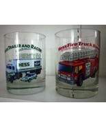 Hess Glasses (2) 1996 Classic Truck Series Fire Truck Bank Tractor Trail... - €8,68 EUR